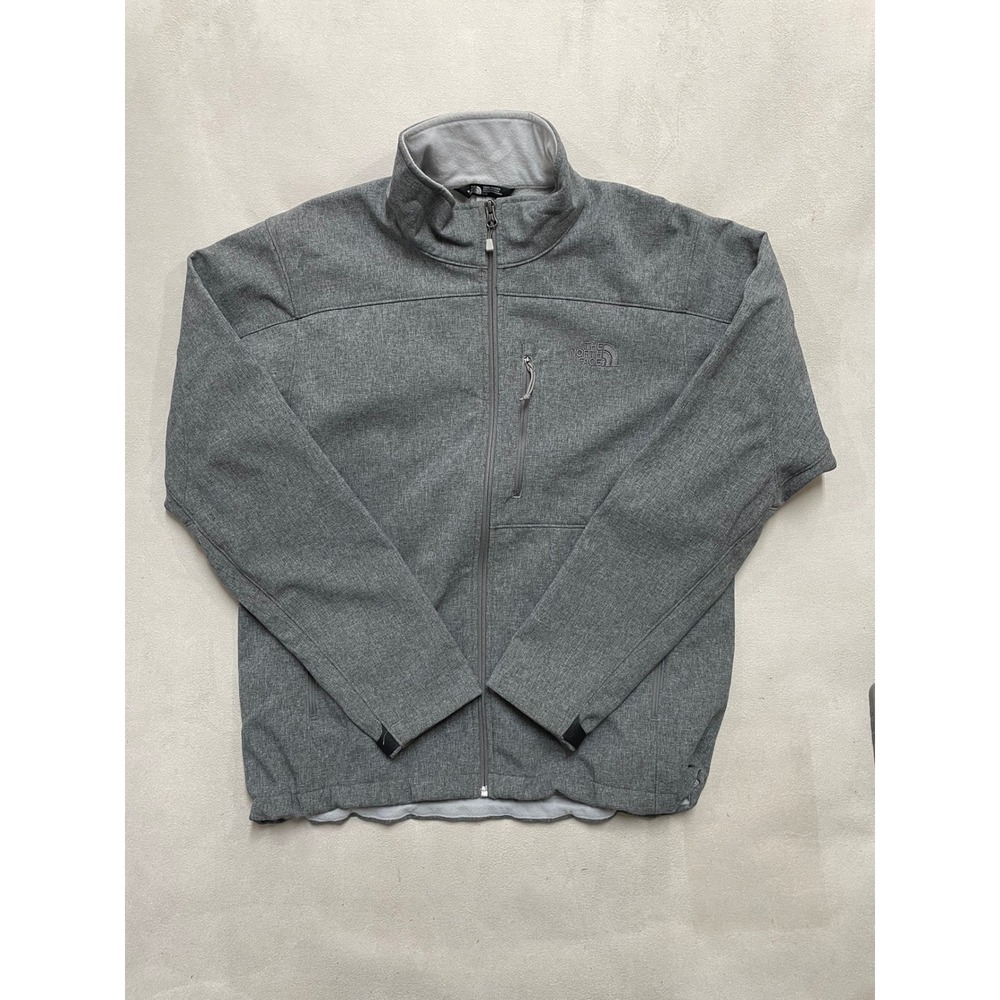 The North Face Mens Apex Bionic Softshell Jacket Gray Large L Full Zip Fleece